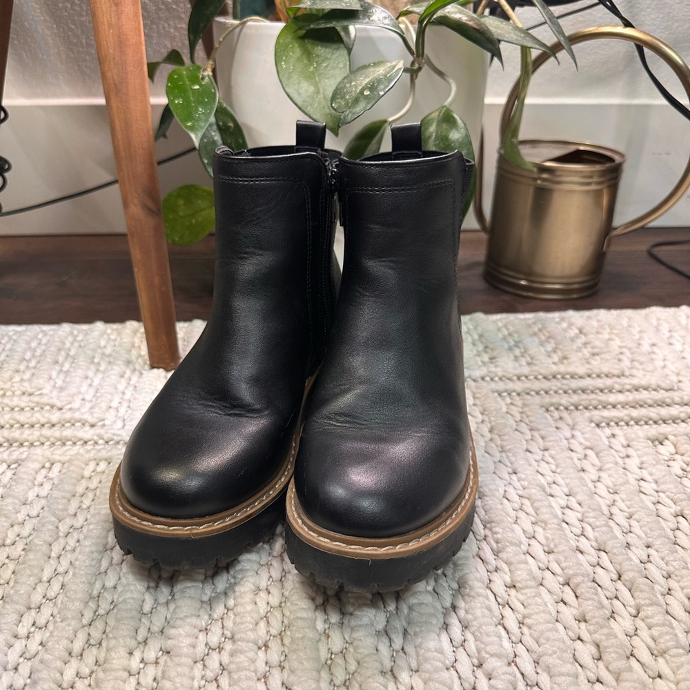 Black Leather Ankle Boots